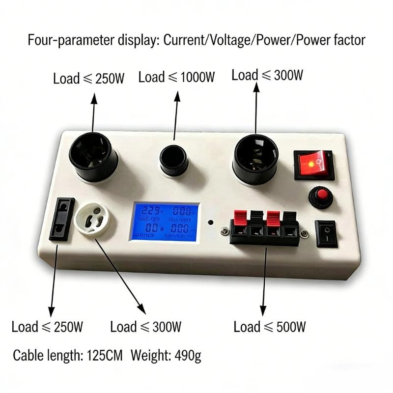 Universeller LED-Lampentester E27 E14 GU10 Zeigt Spannung Strom Leistung Und Leistungsfaktor EU-Stecker 85-265V