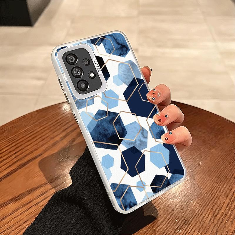 Geometric Marble Pattern Soft Phone Case for Samsung A17 A16 A15 A14 A13 A57 A56 A55 A54 A53 A37 A36 A35 A34 A33 A26 A25 A24 A23