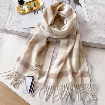 Plaid Scarf Men's Winter Cashmere Warm High-end Couple Dual-purpose Versatile Plaid Wool Scarf Men's and Women's Models