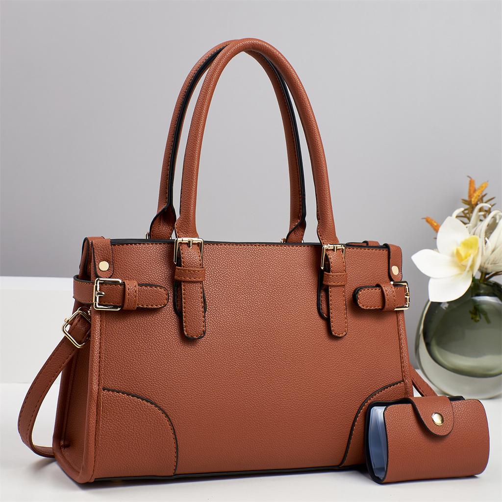 Crossbody Purses and Handbags For Women PU Leather Satchel Tote Lady Top Handle Shoulder Bags with Matching Clutch Wallet