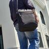 Large Capacity Simple Business Bag A4 Compatible Vertical Shoulder Bag Lightweight 480g Gentleman Black [KAKKOII] 2-chamber Men's