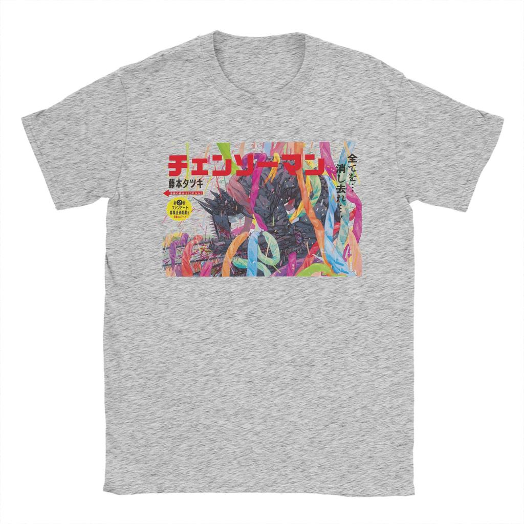 Chainsaw Man Reze T-Shirts for Men Novelty 100% Cotton Tees Round Collar Short Sleeve T Shirt Plus Size Tops