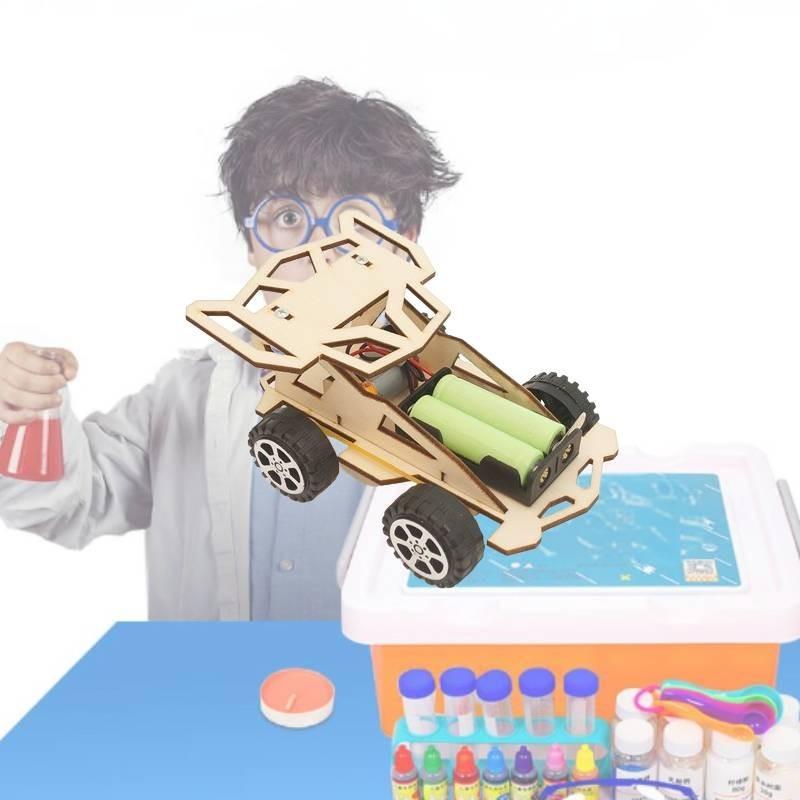 Diy Customizable Wooden Four-wheel Drive Racing Car Educational Toy For Kids Stem Education