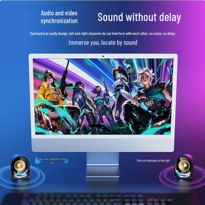 Lenovo A02 Mini RGB Wired Desktop Speakers