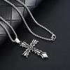 Retro European-American Unisex Cross Pendant Necklace - High-End Hip-Hop Style Sweater Chain