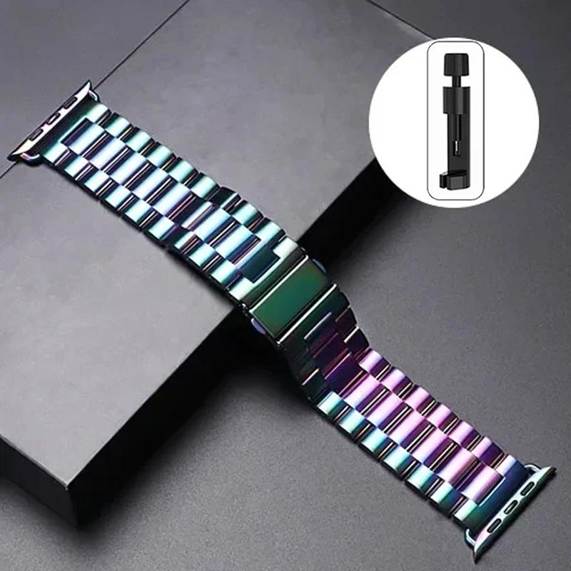 Stainless Steel Strap For Apple Watch Ultra 2 49mm 45mm 41mm 40mm 44mm 46mm Watch Strap Metal Bracelet For iWatch 10 9 8 7 6 5 4