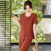 Elegant Women's Summer Short-Sleeve Top & Wide-Leg Pants Set