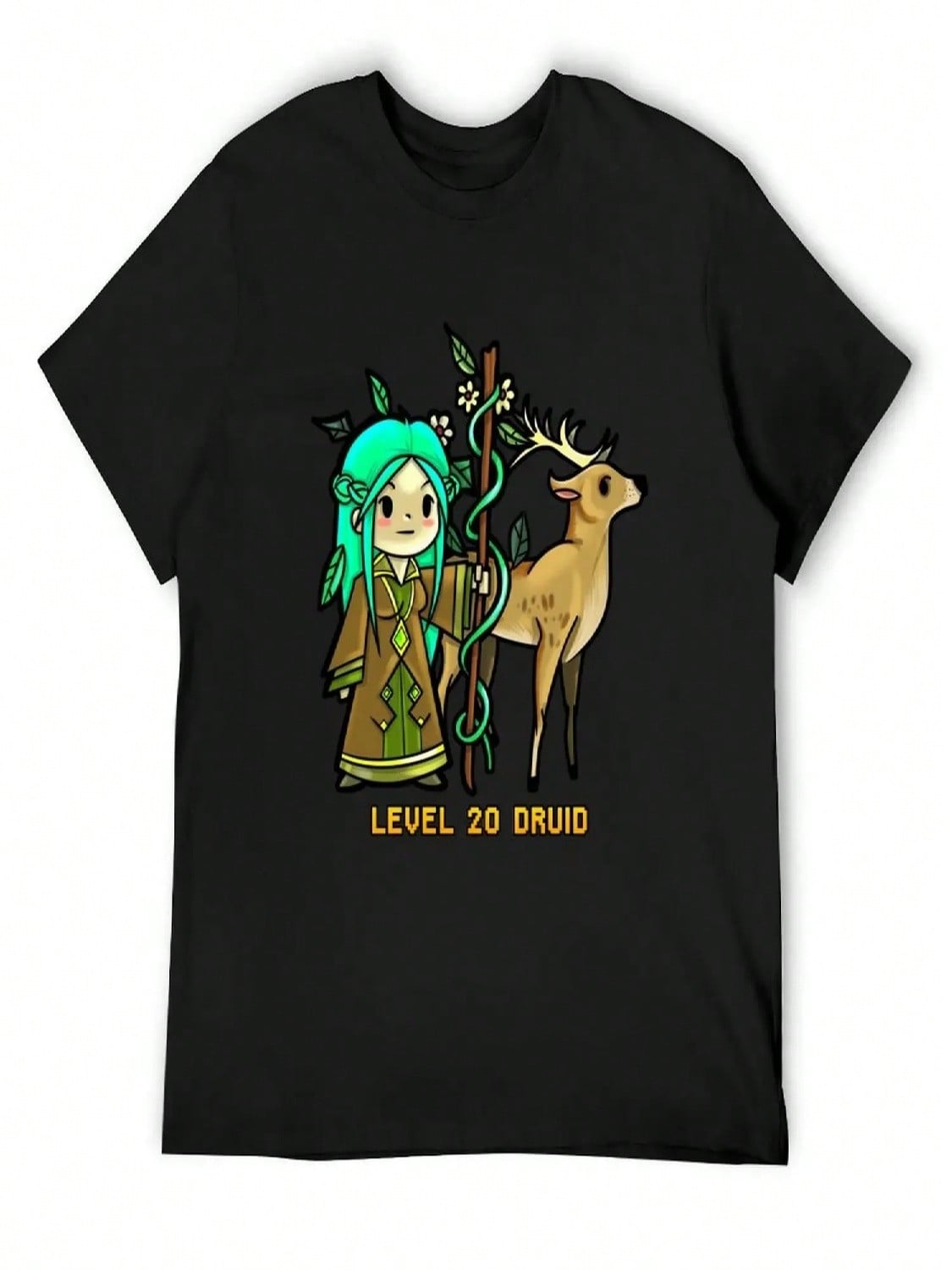 Level 20 Druid T-Shirt Vintage T Shirts Street Wear Anime Figures Graphic Shirts Clothes S разноцветный