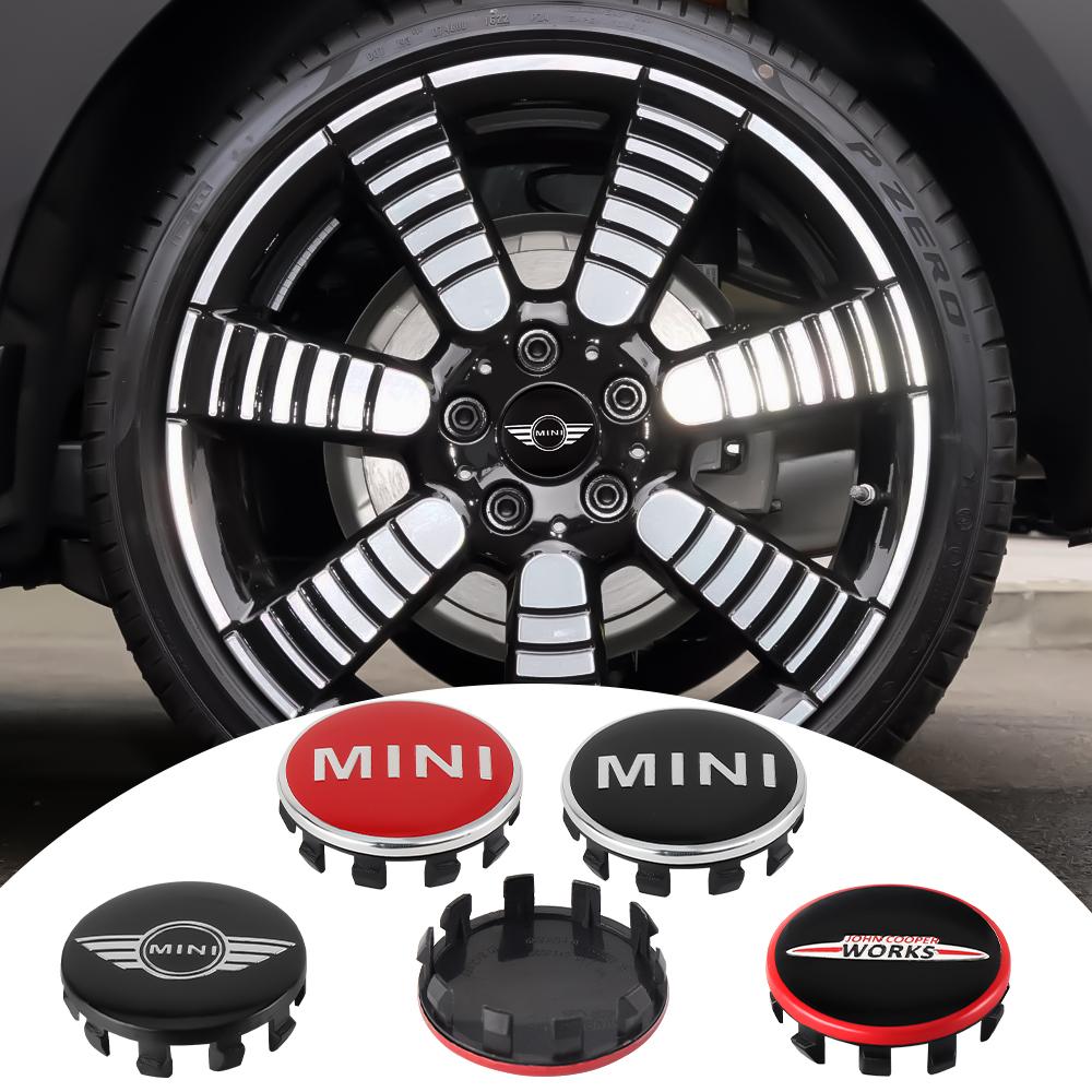4 pièces 56mm Emblème de Voiture Cache-Moyeux de Roue Décoration de Pneu Accessoires Pour MINI Cooper JCW WORKS R53 R56 F55 F56 R60 R50 vhdsg88