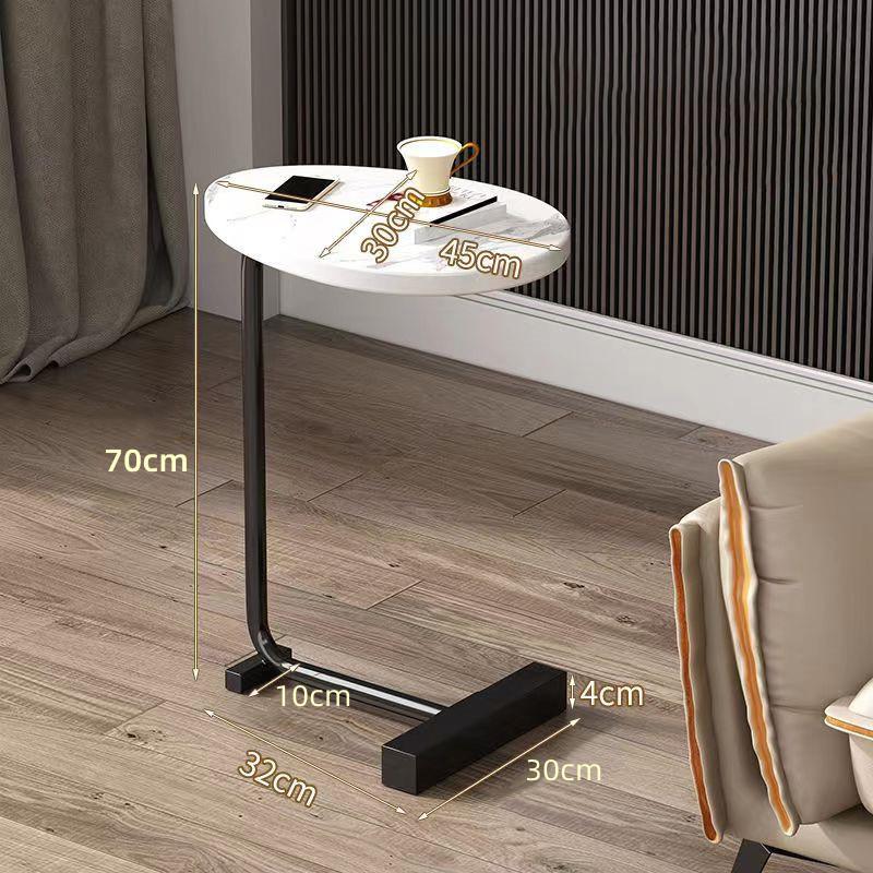 Light Luxury Metal Edge Desk Simple Coffee Living Room Bedroom Office Bedside Mobile Small Tea Side Table Home Decorations
