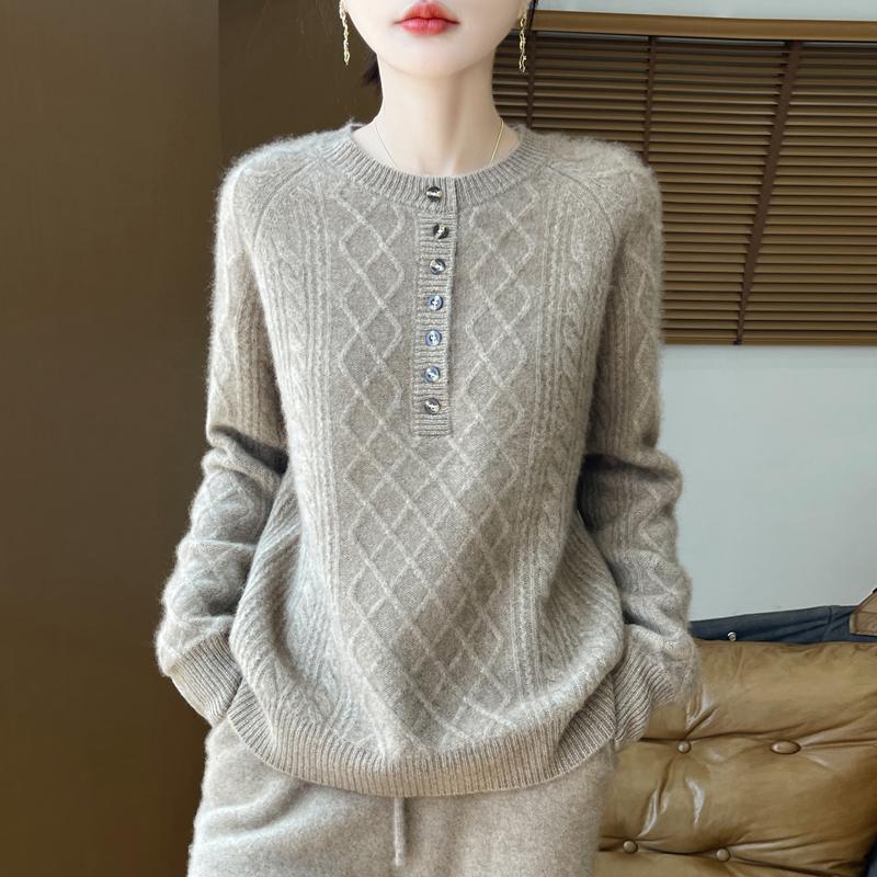 Women Sweater 100% Wool MODERN NEW SAGA O-neck Knit Pullover Thick Winter Jumpers Female Knit Tops