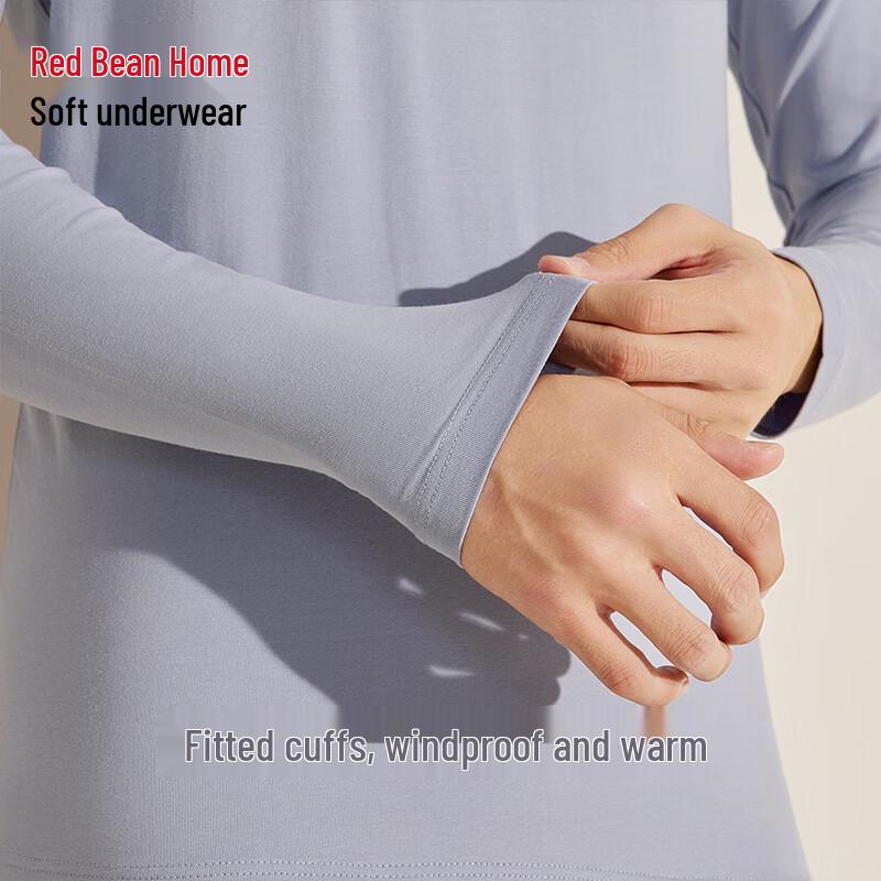 Hodohome mit Kamelienöl angereichertes antibakterielles Thermounterwäsche-Set aus gekämmter Baumwolle