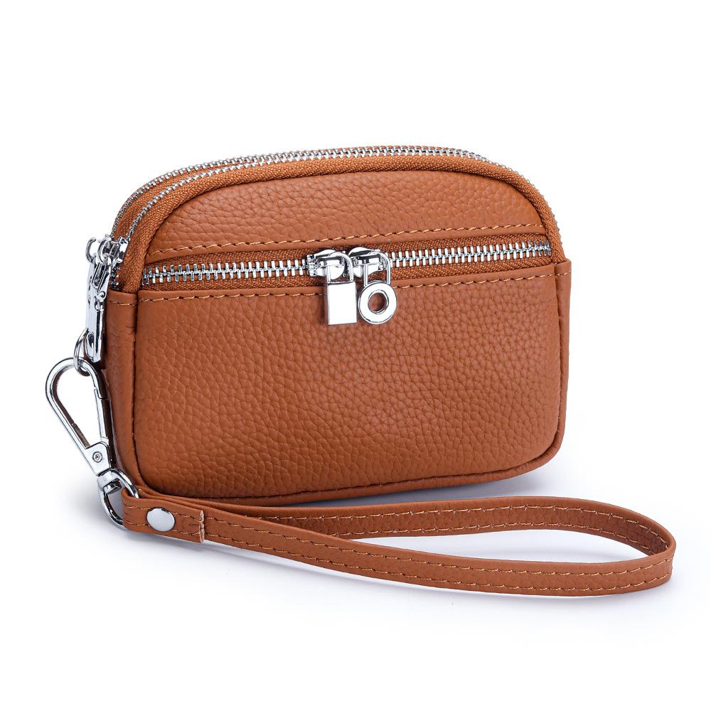 Factory Leather Small Mini Women's Coin Purse Multi-layer Zipper Large Capacity Storage Bag