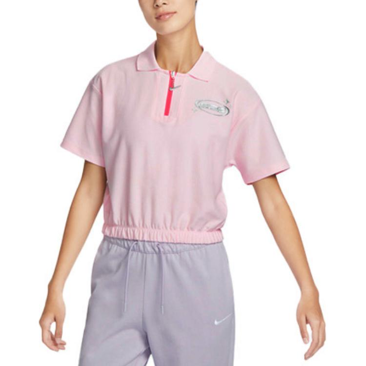 New Nike Sportswear Polo Shirt Women's Foam Pink FN3707-612