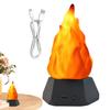 3D False Fire Night Light USB Rechargeable Flameless Candle 3-speed Mode Flame Light Realistic Flame Effect Home Decoration