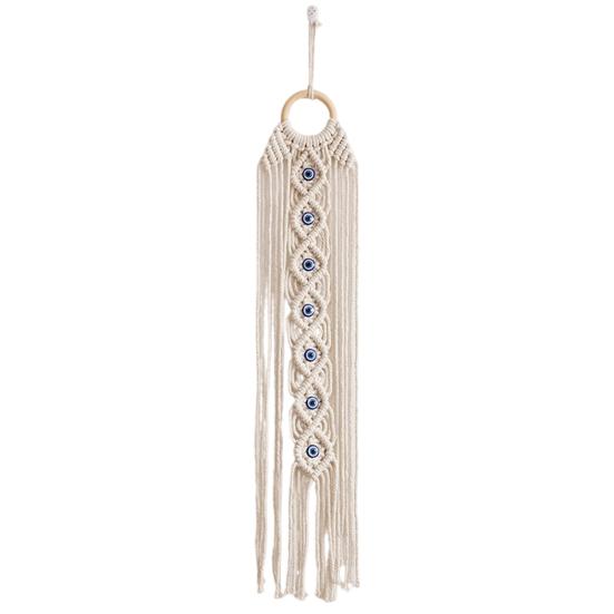 Boho Evil Eye Tapestry Braided Tapestry Cotton Rope Wall D