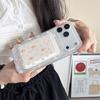 Full screen Pink Floral fragments For Magsafe wallet Magnetic Card holder Phone Case For iPhone 16 13 15 14 17 Pro Max 16E Cover
