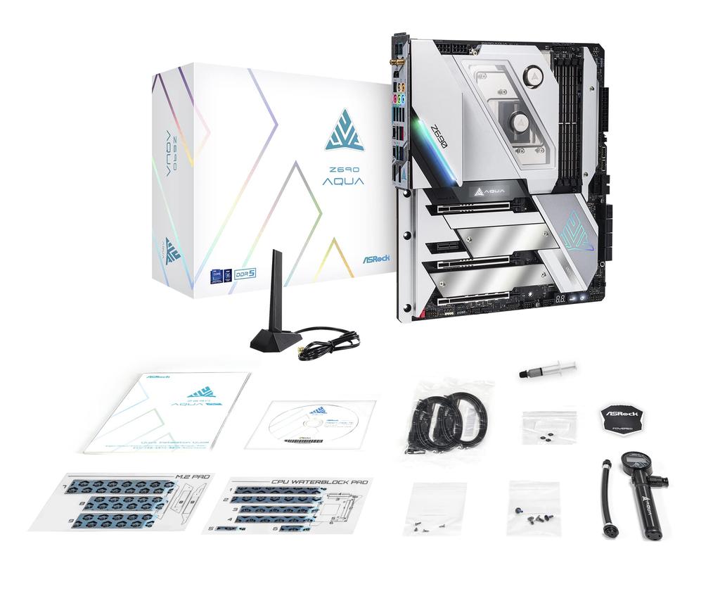 Asrock Základní deska Z690 AQUA Intel Z690 Series CPU Kompatibilní Z690 Základní deska Autorizovaný distributor (LGA 1700) E-ATX [Domácí výrobek]