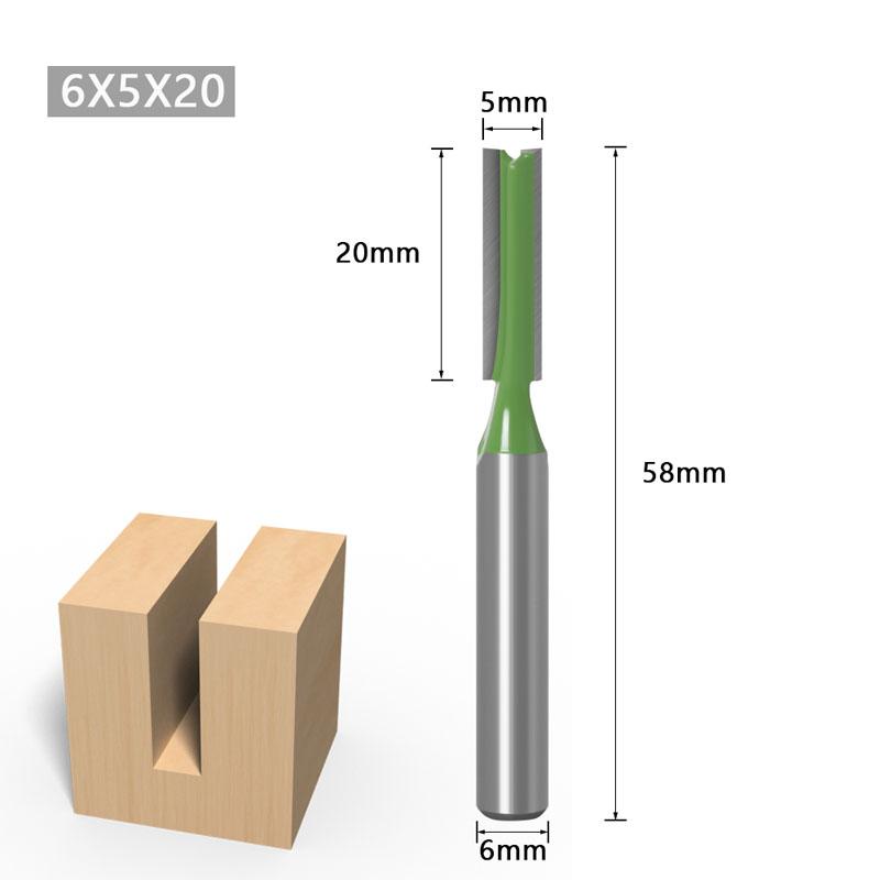 1/7pcs 6mm 1/4inch Shank Single Double Flute Straight Bit Milling Cutter for Wood Tungsten Carbide Router Bit Woodwork Tool