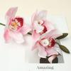 Cymbidium Goeringii Toque Simulado Cymbidium Goeringii Simulado Decoração para Sala de Estar Doméstica Flor Artificial Bonsai