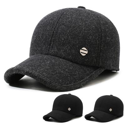 Middle-Aged Autumn Winter Hat Men's Velvet Thick Cap Outdoor Warm Cold-Proof Baseball Cap