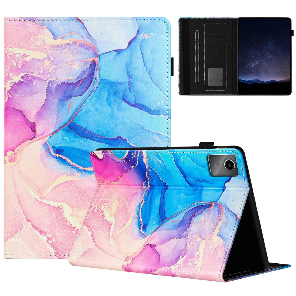 For Lenovo Tab M11/Xiaoxin Pad 11 2024 Case Marble Leather Protective Tablet Cover Auto Wake Sleep