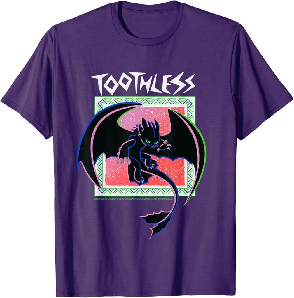 Toothless Dragon Trainer - Film 2025 T-shirt 100% Cotone Magliette Uomo Top