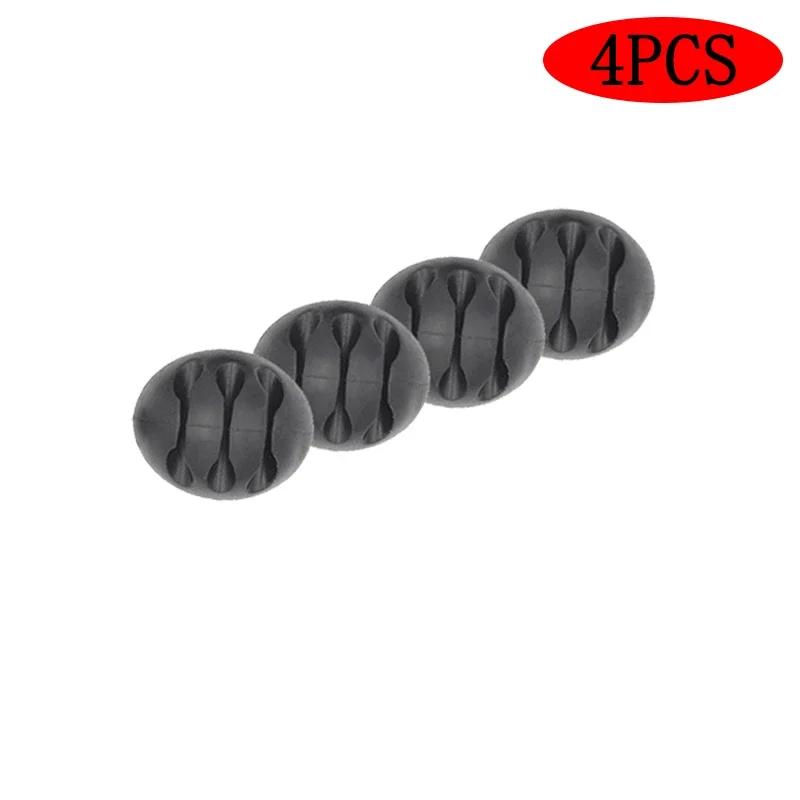 4Pcs  Mini Cable Winder Organizer USB Charging Cable Clips Desk Tidy Organiser Wire Cord Holder Protectors In Home Office Car