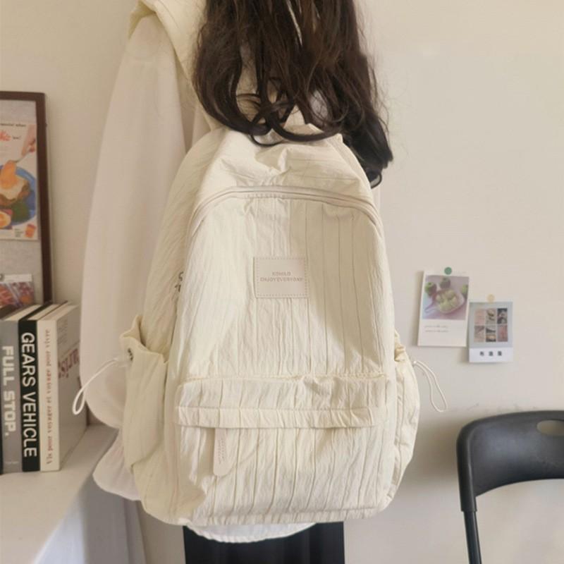 Womens Stylish Large Capacity Backpack College Students Travel Daily Use Soft Fabric Streetwear Design