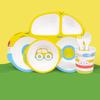 Bamboo Fiber Children's Cartoon Car Shape Cutlery Set Plate Baby Split