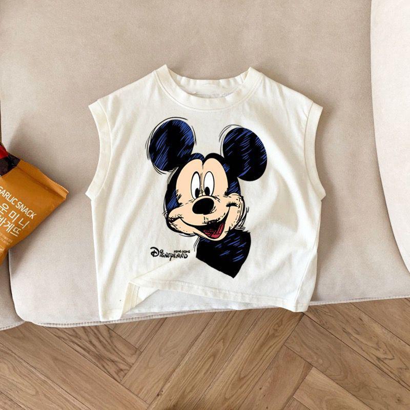 Kids Cotton Sleeveless Vest Summer Cute Printed Top Toddler Boys Girls Breathable T Shirt 80