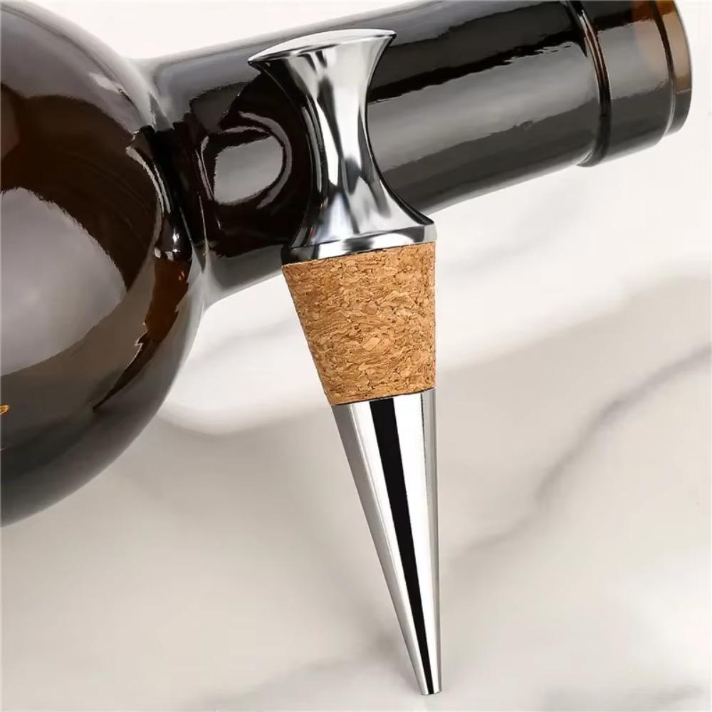 2pcs Flat Head Wine Bottle Stopper Zinc Zinc Zinc Alloy Wine Preserver Creative Wine Saver Home