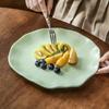 Cream Special-Shaped Ceramic Dinner Plate Creative Wavy Edge Plate Plate Tableware Household Vegetable Plate Western Dessert Plate