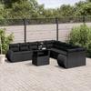 VidaXL Garden Lounge Set 11 Pcs with Cushions Black Braided Resin 3268795