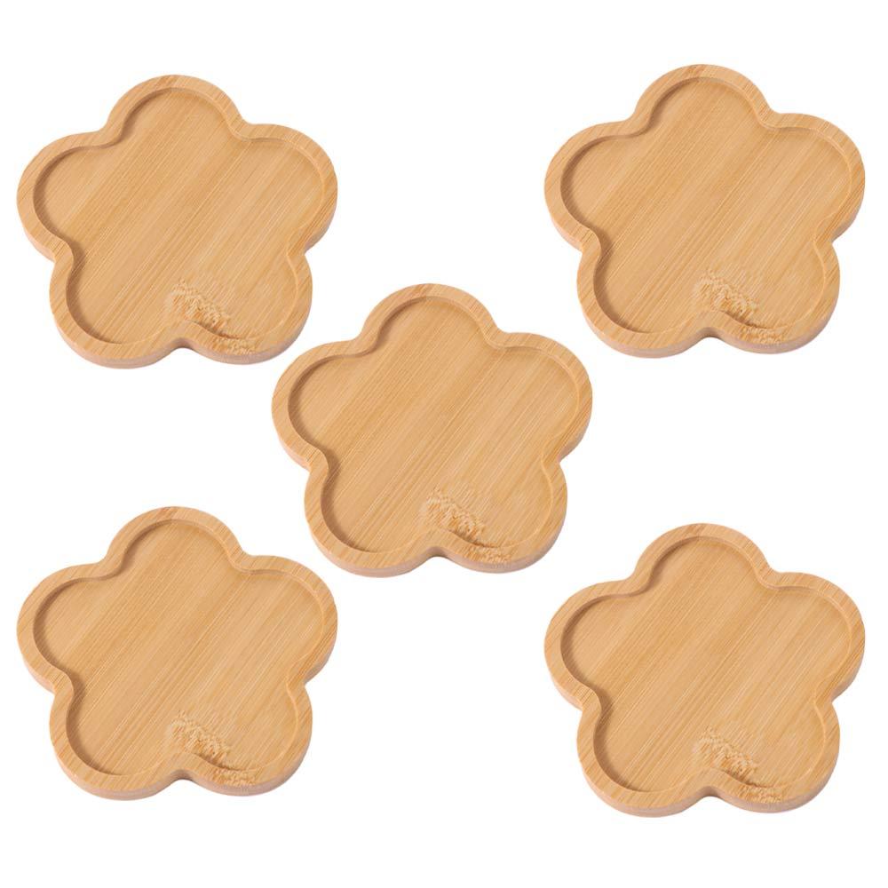 5pcs Crafts Heat-resistant Bamboo Coasters Creative Durable Insulated Placemat Natural Tea Cup Mats Dish