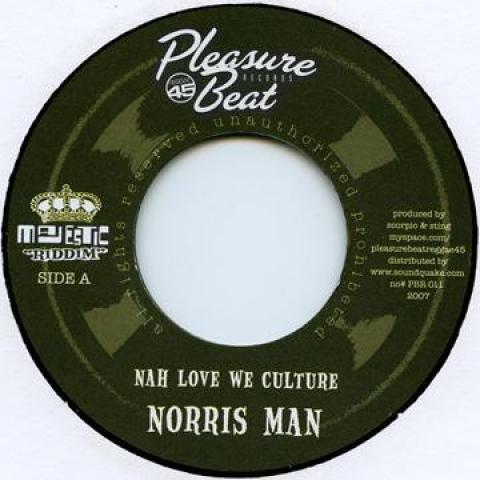 

7-дюймовая пластинка NORRISMAN / MARK WONDER - Nah Love We Culture / Victory PBR011 Pleasure Beat R 2007 Германия Регги, Ска и Даб