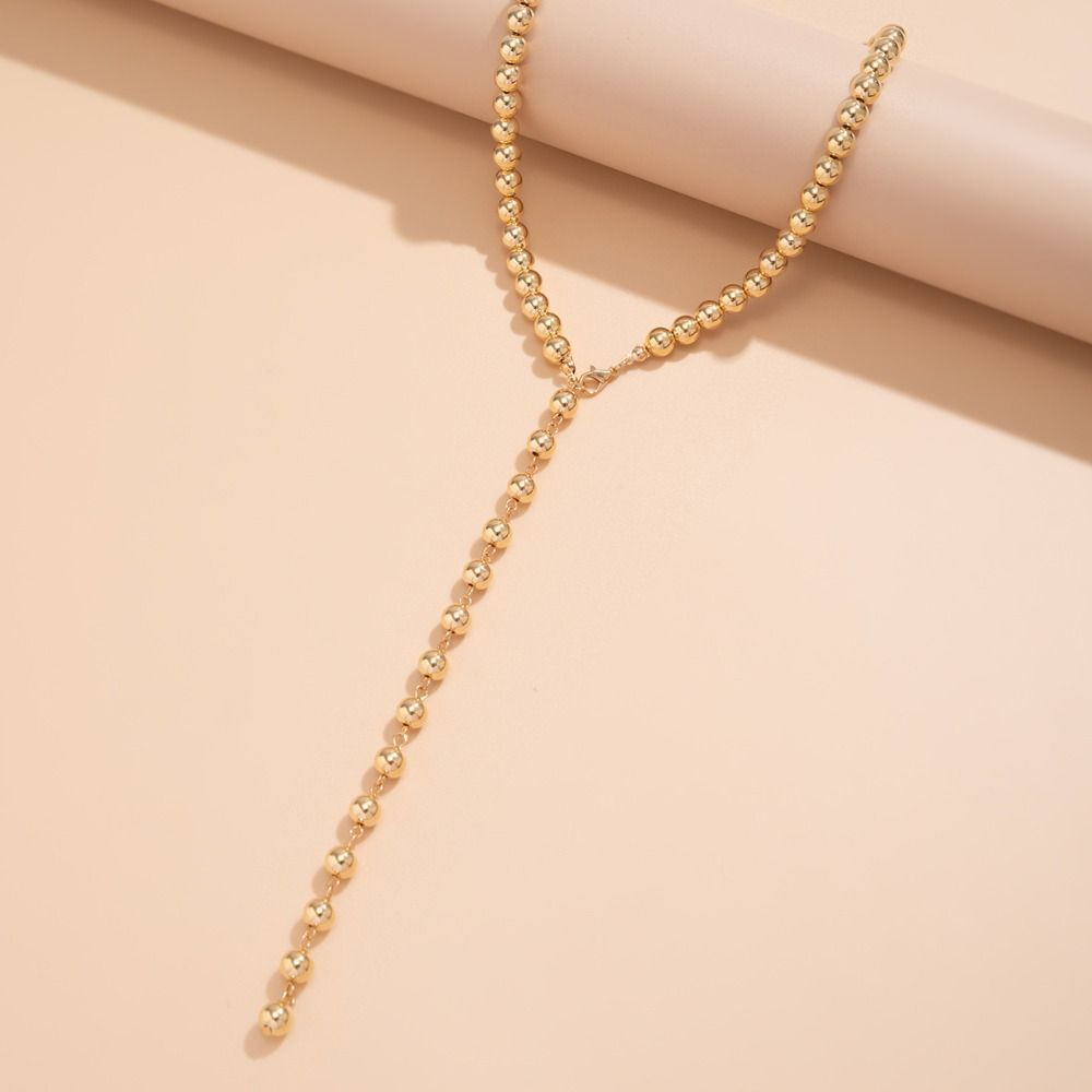Bohemian Pearl Necklace Long Chain Y-Shaped Necklace Trendy Retro Clavicle Chain  Trendy Fashion