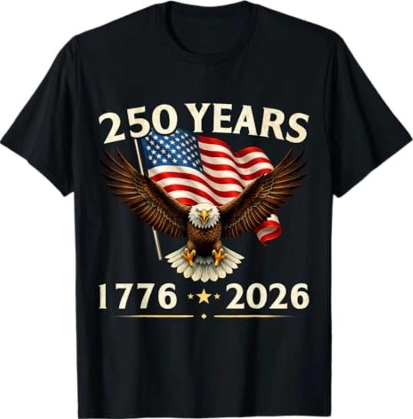 250 Anniversary USA Patriotic Eagle 250th 4th of July 2026 T-Shirt M