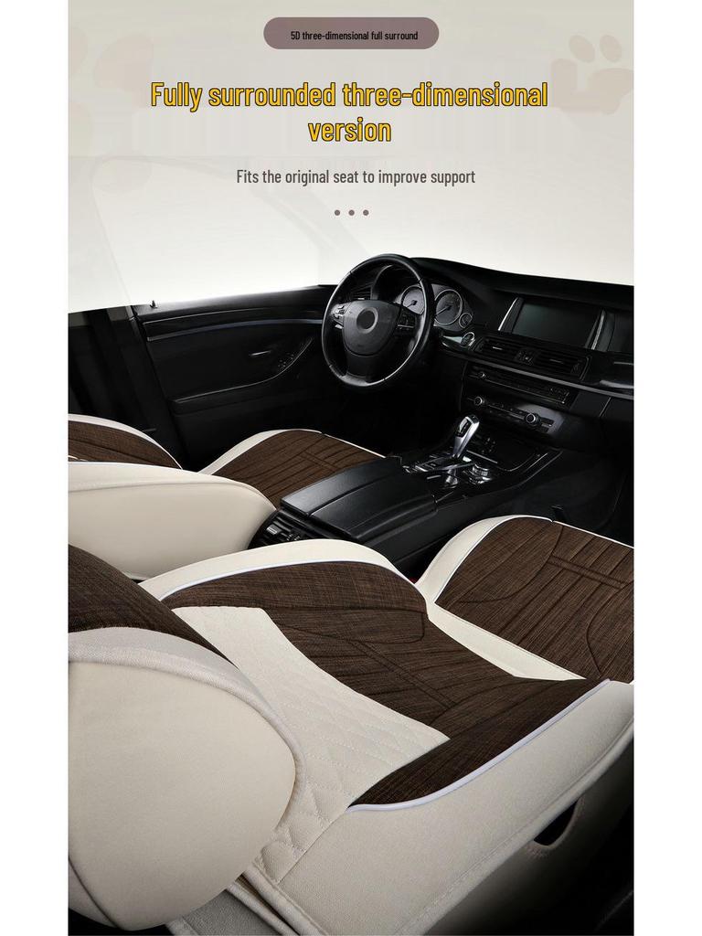Universelles Leinen-Autositzkissen für Corolla, Civic, Sylphy & mehr - Vier Jahreszeiten