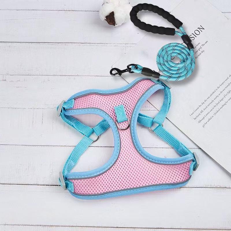 Breathable Reflective Pet Harness Vest with Leash for Cats & Dogs