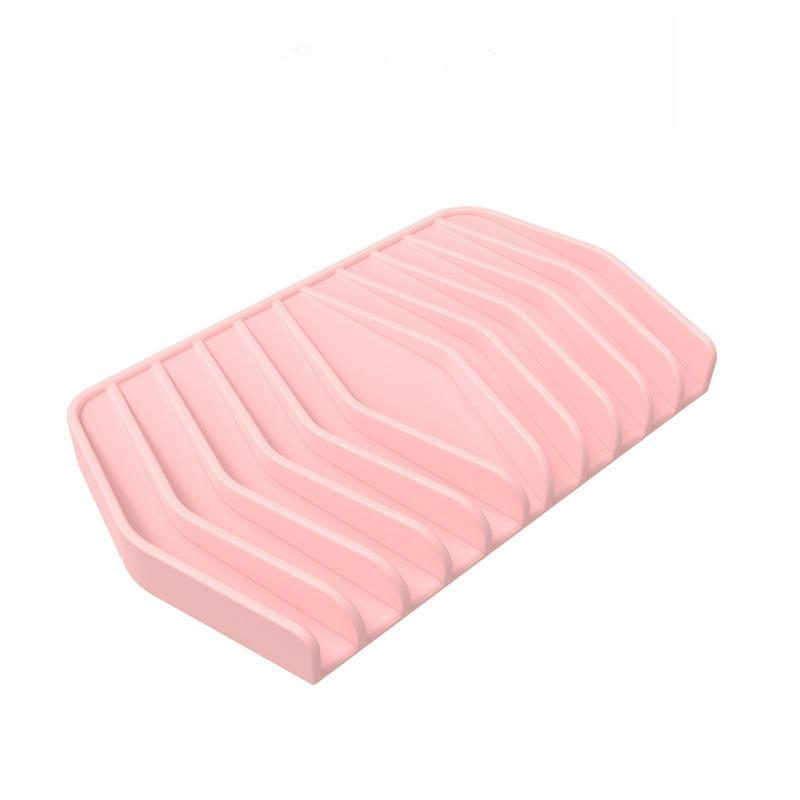 New Kitchen Bathroom Anti-slip Sink Tray Creative Washing Table Soap Tray Free Punch Drain Rack Silicone Drain Soap Box 1Pcs