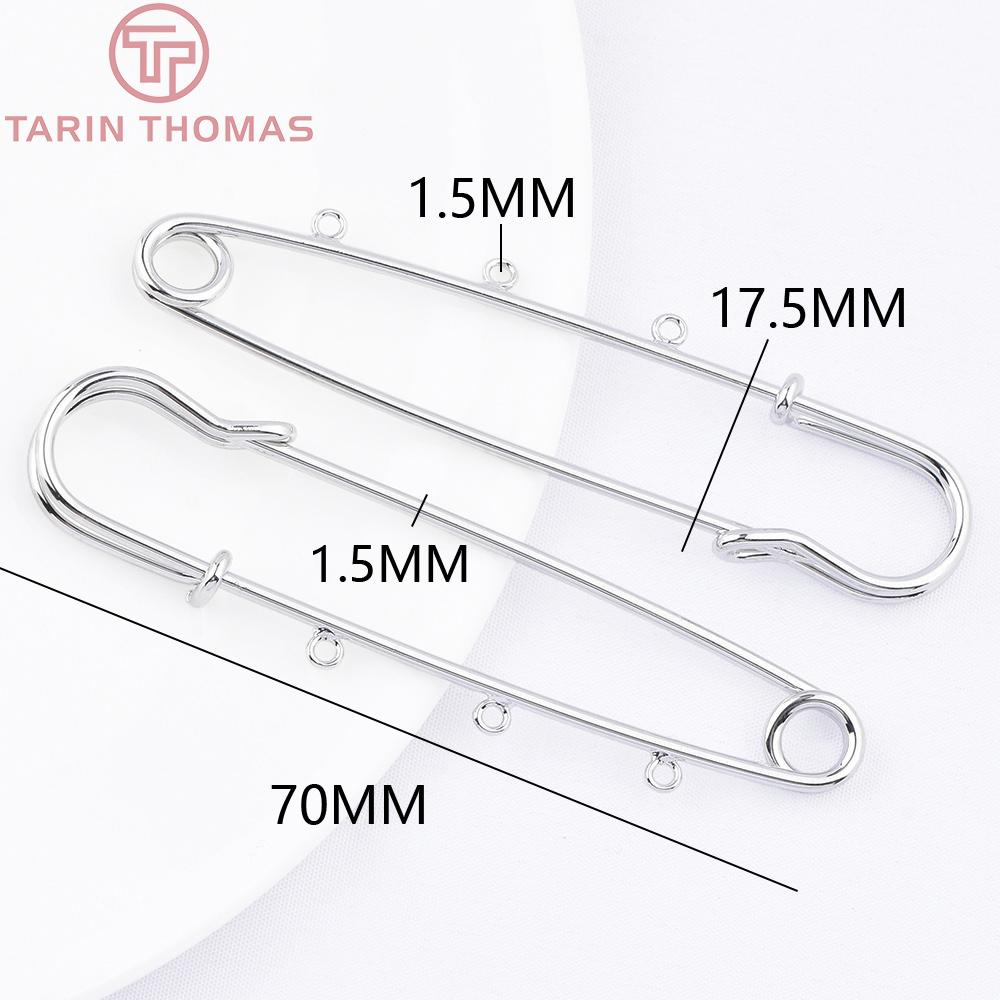 (9648) 6 Stück 24K Goldfarben Plattiertes Messing mit Löchern Kleidernadel Brosche Hohe Qualität DIY Schmuckherstellung Fundstücke Zubehör