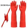 Velvet Lining Rubber Cleaning Gloves 30/38/45cm Oil Resistant Mitts  Car Washing