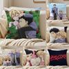 OOuran High School Cushion Cover Pillowcase Antidustmite Invisible Zipper Short Plush Sofa Cushion