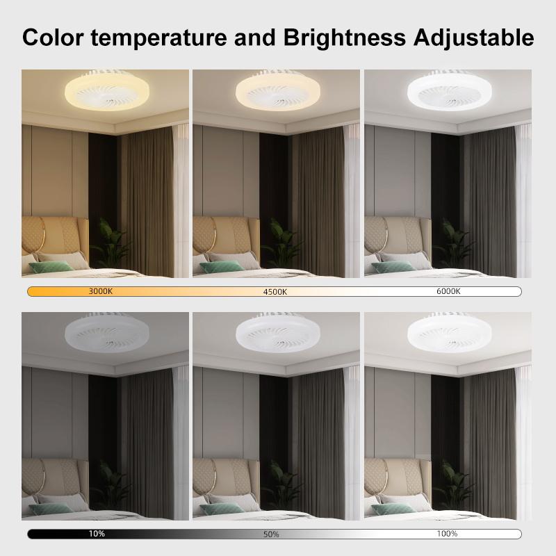 30W 24W Ceiling Fans Light  85-265V Ceiling Fans with Light and Remote 3 Colors Dimmable Ceiling Lamps for Kitchen Bedroom