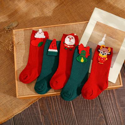 Merry Christmas Thermal Cute Children's Socks Cartoon  Santa Claus Baby's Socks Elk Doll Stitch Stocking for Baby Children Kids