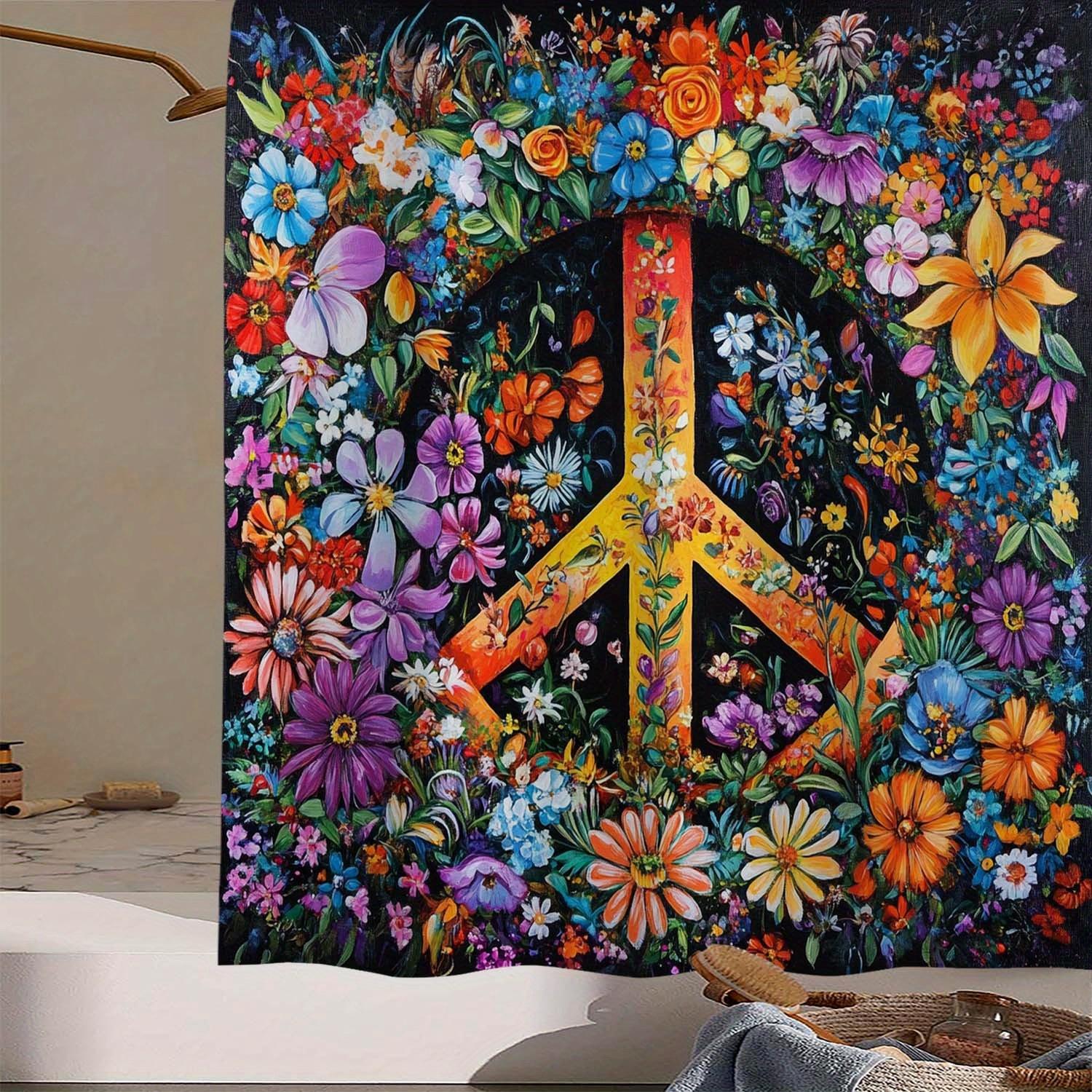 

Peaceful Floral Harmony Waterproof Mildew-Resistant Shower Curtain - Vibrant Design For A Serene Bathroom Dcor Experience W60H190(CM)-1 Pcs