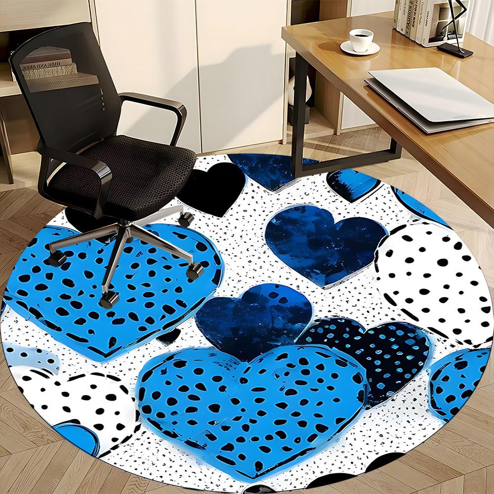 1pc Heart Print Chair Carpet for Office, Non slip, Soft and Durable Office Rug for Interior Decoration