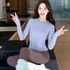 Damen Rundhals Schnelltrocknendes Yoga-Anzug-Set für Herbst/Winter - Langarm Pilates & Fitness Oberbekleidung