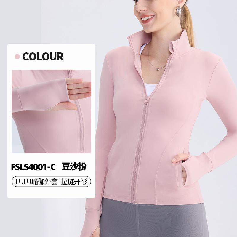 Spring And Summer New Internet Celebrity Yoga Clothes Women'S Fitness Top Tight Running Quick-Drying Double Pocket Sports Long-Sleeved Jacket